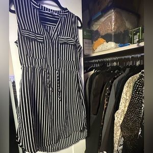 Black and white striped long shirt